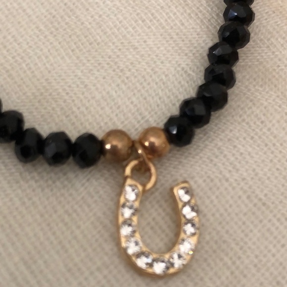 Faceted black Swarovski crystal Good Luck Charm Bracelet Hamsa Evil Eye - Picture 7 of 16